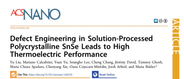 科學家構建新型硒化錫基熱電覆合材料，786K溫度下熱電優值達2.2
