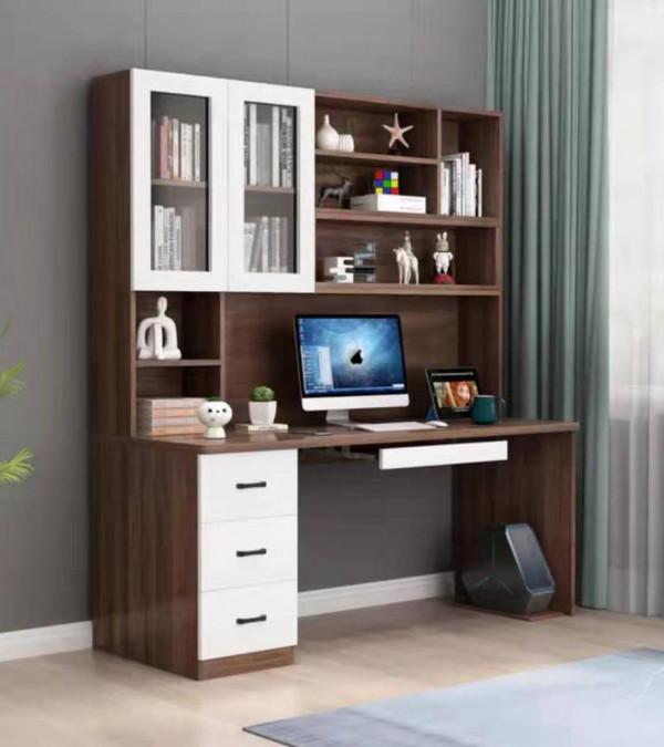 17 電腦桌 書桌書架一體 E0實木顆粒板