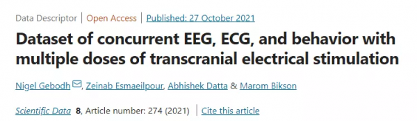 併發腦電圖、心電圖和多劑量經顱電刺激行為的資料集 併發腦電圖、心電圖和多劑量經顱電刺激行為的資料集