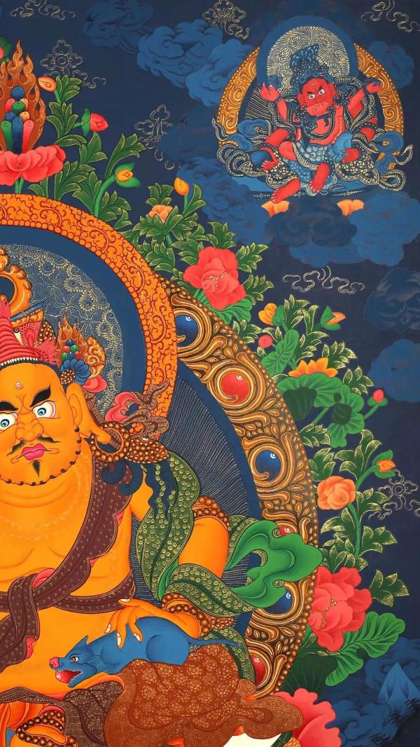 頂級五部財神唐卡,一起欣賞一下 頂級五部財神唐卡,一起欣賞一下