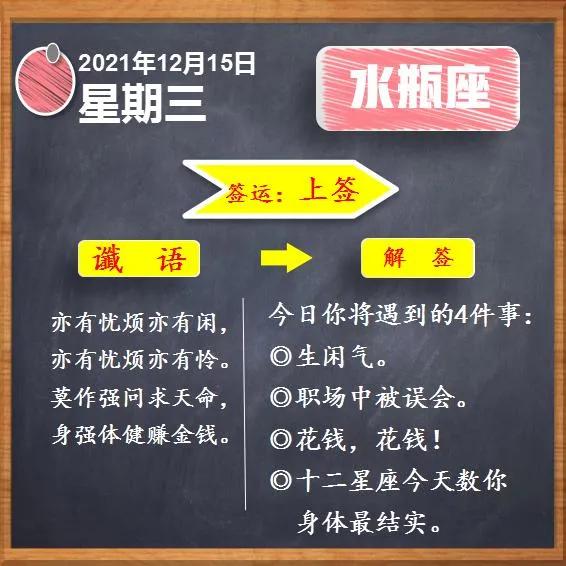 12月15日（星期三）星座運勢預測