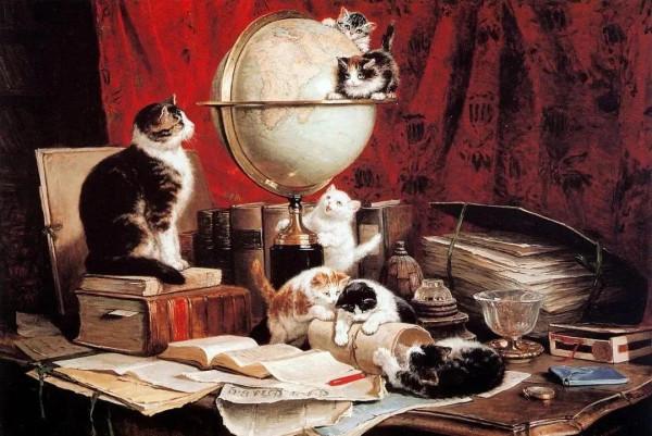 100年前她畫了超多貓，姿態萬千，惟妙惟肖