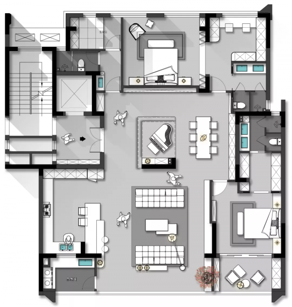 187m²現代侘寂，簡約佈局、簡單搭配，彈奏韻致優雅生活