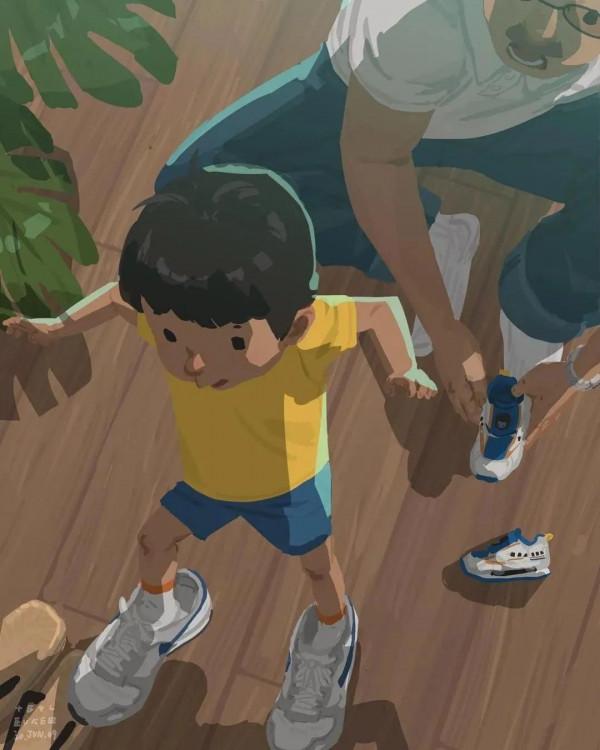 會畫畫的爸爸,太暖了 會畫畫的爸爸,太暖了