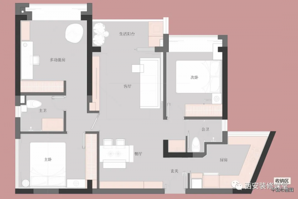 115㎡三室兩衛,一個人住可以這樣改 115㎡三室兩衛,一個人住可以這樣改