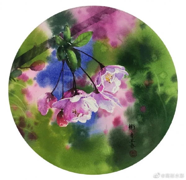 川美畢業的水彩大師，筆下繽紛的花卉、極致的風景靜物，張張迷人