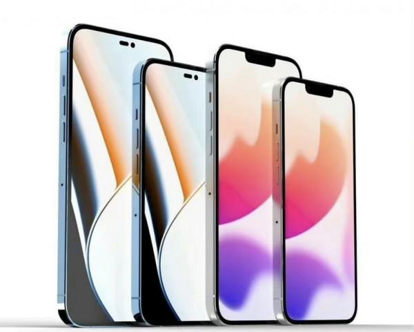 iPhone 14渲染圖曝光：14仍用劉海屏、14Pro改用打孔屏