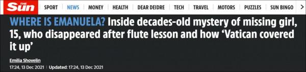 羅馬檢察官指控梵蒂岡掩蓋真相,拒絕透露失蹤38年女生屍體下落 羅馬檢察官指控梵蒂岡掩蓋真相,拒絕透露失蹤38年女生屍體下落