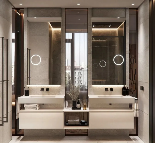 大理石衛生間設計，簡約輕奢