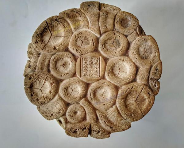 梅縣謝伯花10萬元買個仿清代筆筒，竹片加水泥製成？還說不後悔