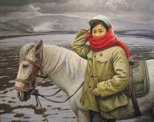 著名油畫家陳大中作品（紅衛兵）