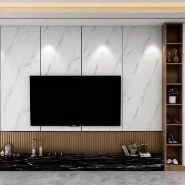 2021年流行背景牆木格柵，搭配巖板、木飾面、簡約時尚