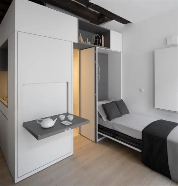 16㎡小公寓放下2張床卻不擁擠，還擁有5大功能區？這住起來真舒服