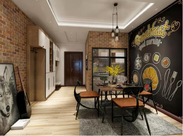 75㎡ 小戶型工業風，文化磚、塗鴉牆彰顯懷舊文化，文藝範滿分