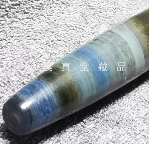 霧裡看花說天珠(六)藍沁黑褐沁帶硃砂纏絲瑪瑙大長管珠 霧裡看花說天珠(六)藍沁黑褐沁帶硃砂纏絲瑪瑙大長管珠