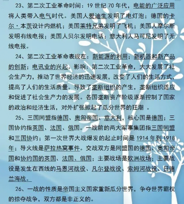 初中歷史1-6冊總複習+重要簡答題！考試常考，對孩子很重要