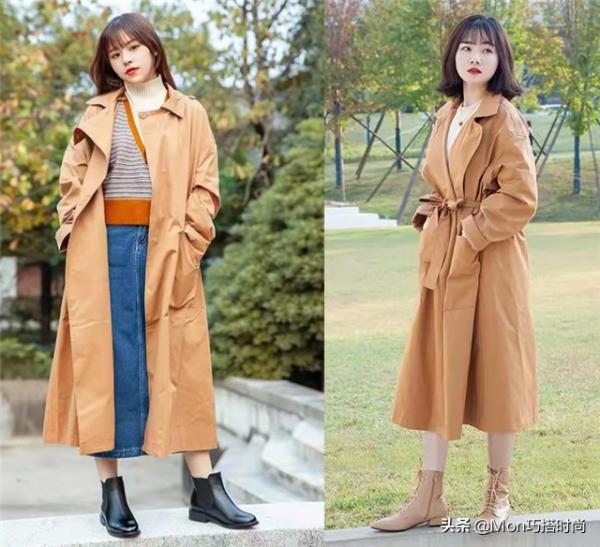 同一件風衣，配小白鞋和馬丁靴的差距到底有多大？對比太扎你心了
