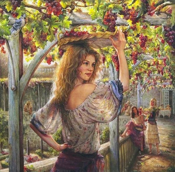 加拿大女畫家海琳的油畫，有種沐浴陽光的暖感