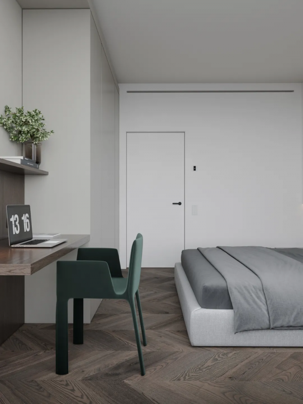 90㎡，一對夫婦的兩居室，輕盈素雅