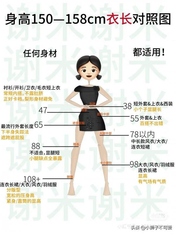 150小個子必備穿搭技巧 | 穿衣對照表