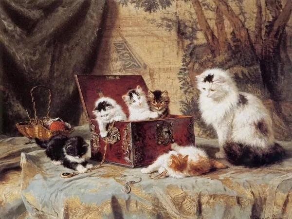 100年前她畫了超多貓，姿態萬千，惟妙惟肖