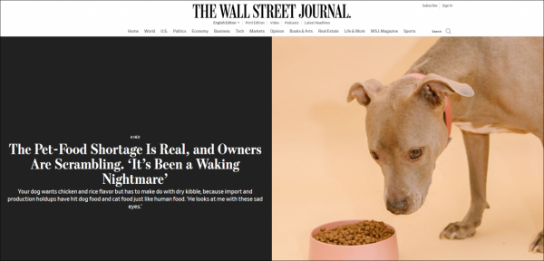 聖誕節即將到來：供應鏈危機導致歐美多國食品等物資短缺，寵物食品遭遇同樣問題