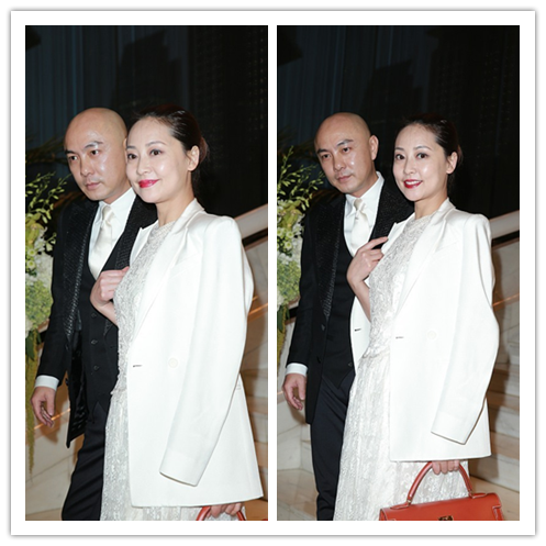 張衛健帶著老婆出門，張茜的穿搭是很優雅的，帶出門真有面子