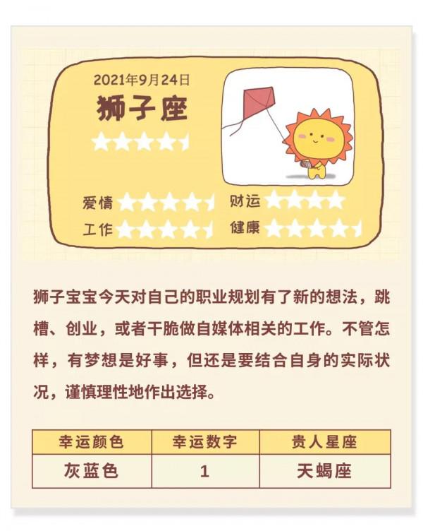 圖說星座：十二星座日運（九月二十四日）