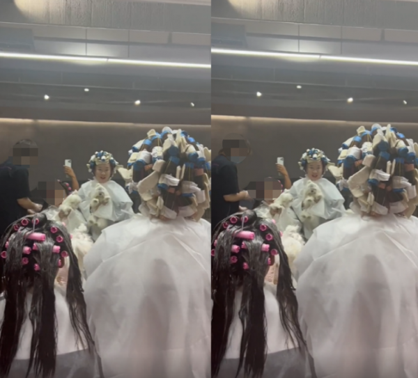 霍思燕抱小狗拜小年！一頭燙髮夾太搞笑，臉部浮腫到認不出