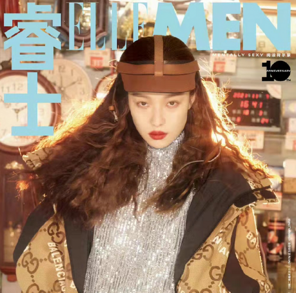 倪妮真是Gucci心尖寵！新大片穿格紋西裝燙羊毛卷玩復古，超美豔