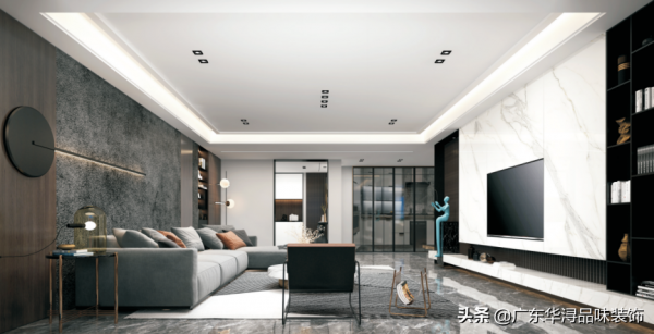 185平現代輕奢風，黑白灰的裝飾，莊重而又時尚