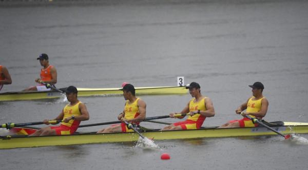 賽艇——男子四人單槳無舵手決賽賽況