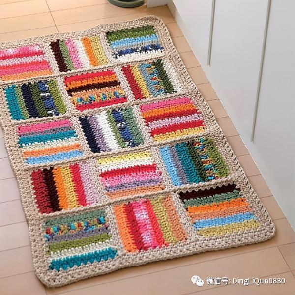 「針織作品」用零線編織的毯子、籃子等家居小物