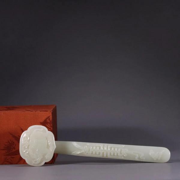 「和田玉」太平有象壽字如意