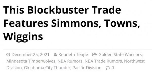 曝潛在交易方案：勇士隊得到唐斯，威金斯赴費城，三方或實現共贏