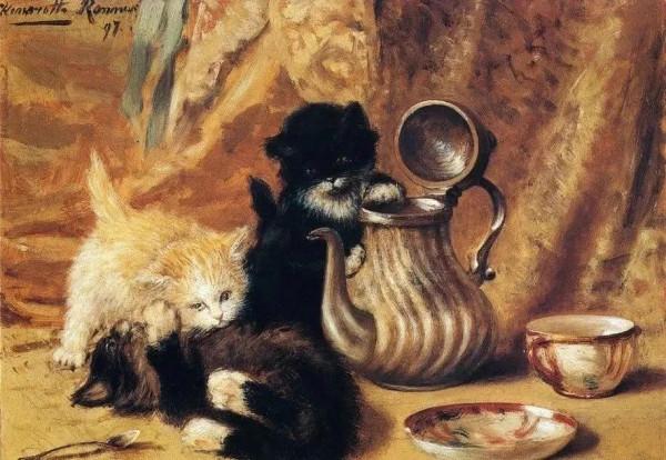 100年前她畫了超多貓，姿態萬千，惟妙惟肖