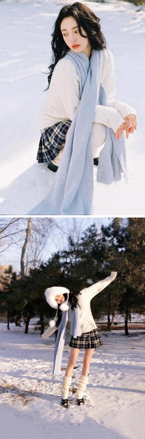 周潔瓊雪地拍照模板