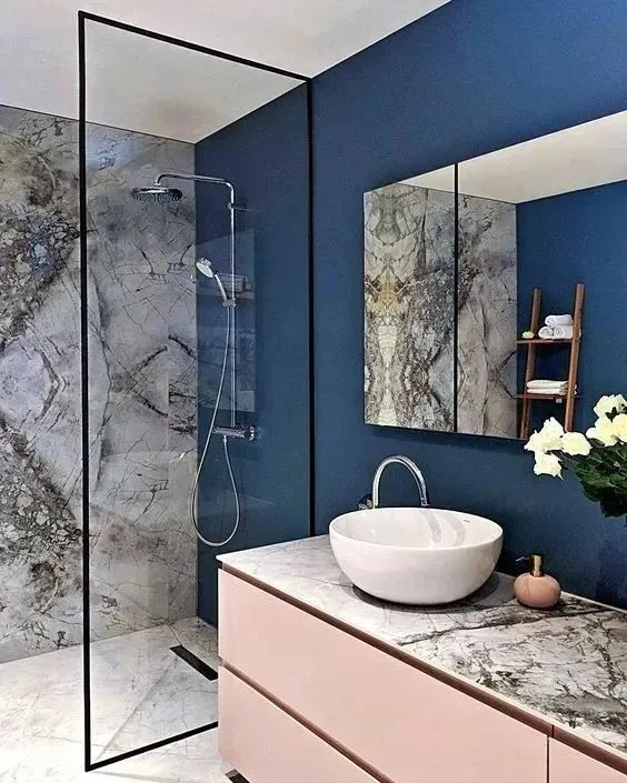 大理石衛生間設計，簡約輕奢