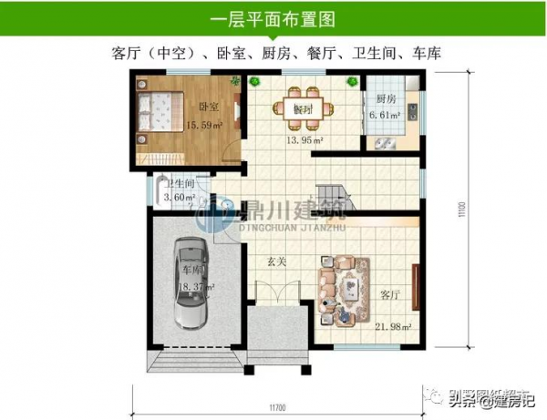 28萬建廣西複式三層別墅，佔地125㎡，7室4廳+車庫，圖紙好評如潮