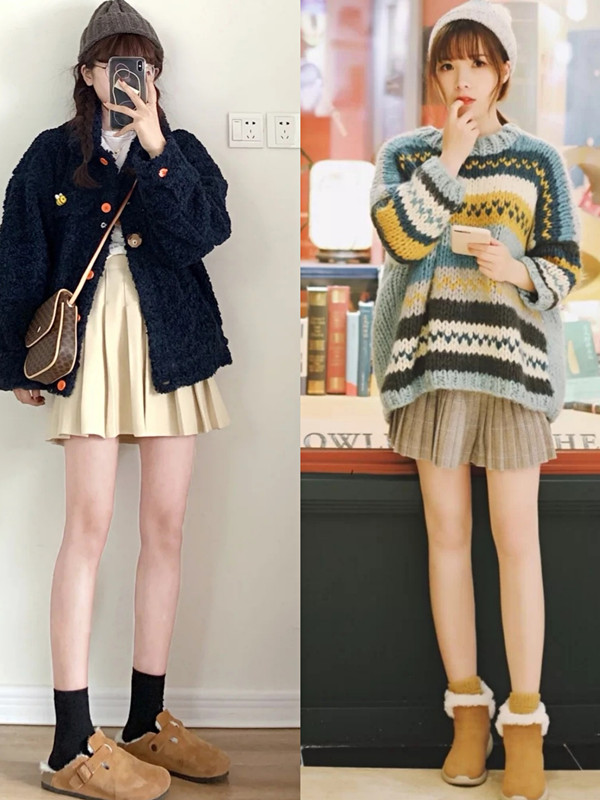 天冷裙子不用買太多，有這“一長一短”就足夠，百搭又有女人味