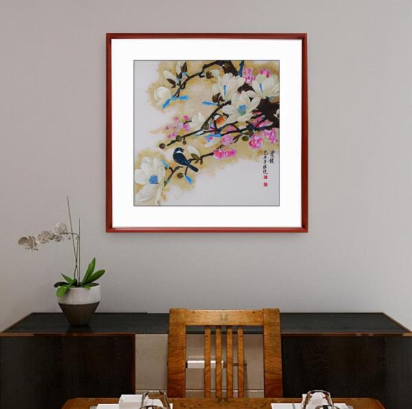 餐廳掛幅“吉祥花”，滿枝開滿花，好看又大氣，轉運又旺家