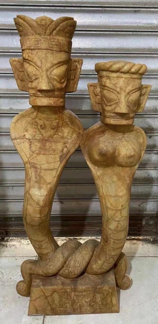 民間收藏古蜀玉器中的伏羲女媧