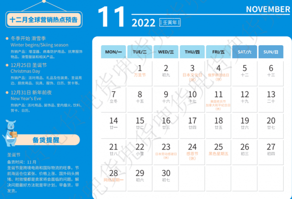 2022年跨境電商專屬檯曆!爆品推薦、備貨提醒、各國節日統統有 2022年跨境電商專屬檯曆!爆品推薦、備貨提醒、各國節日統統有