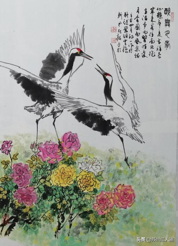 尹先敦國畫作品集評，畫作鶴舞九天仙氣十足，被無數藝術大師讚賞