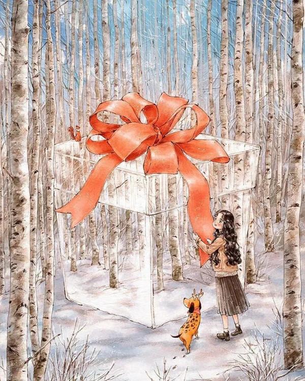 每日插畫｜aeppol的治癒系森林少女日記，休息一會兒再走也沒關係