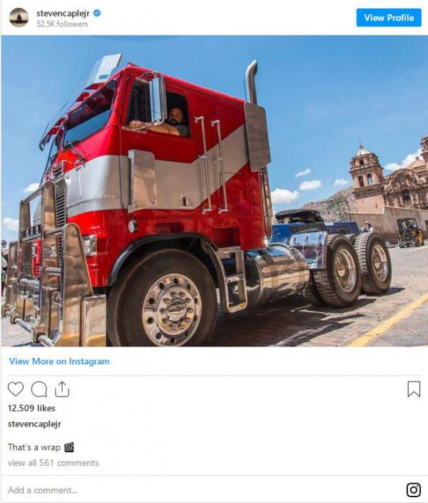 《變形金剛7》順利殺青!傳統配色版擎天柱亮相 《變形金剛7》順利殺青!傳統配色版擎天柱亮相