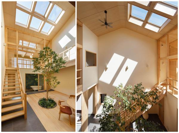日本一家五口的90㎡小家，屋內開天窗種榕樹，去客廳化生活太愜意
