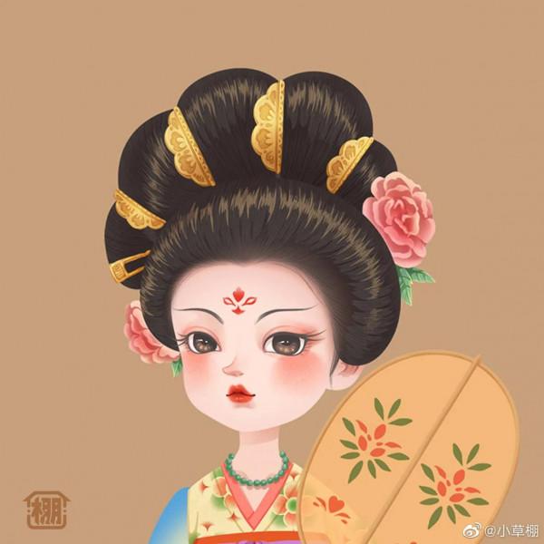 分享古風圖片——唐代裝容，髮飾，好好看啊