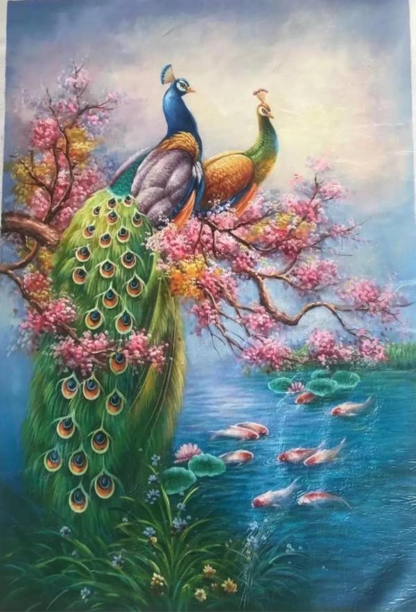 大師價格的手繪油畫孔雀,簡直不敢相信這是畫的,簡直跟照片似的 大師價格的手繪油畫孔雀,簡直不敢相信這是畫的,簡直跟照片似的