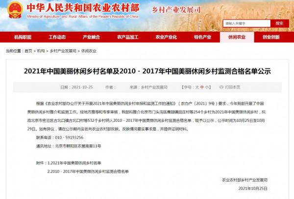 2021年中國美麗休閒鄉村公示，湖南有12個村入圍，有你家鄉嗎